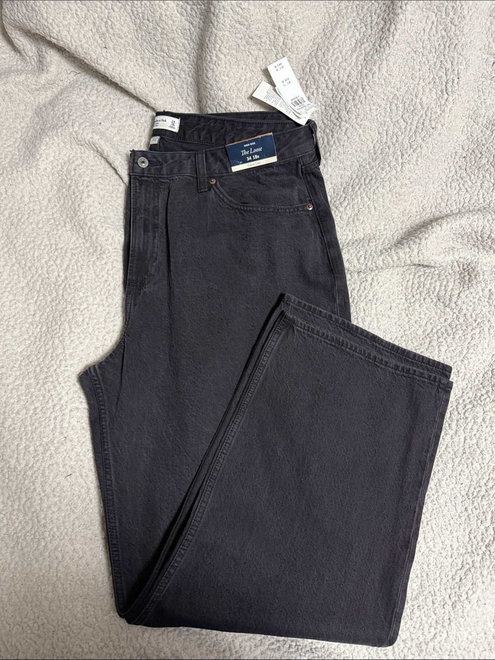 Abercrombie & Fitch High-Rise Black Women's Jeans Loose Fit Curve Love